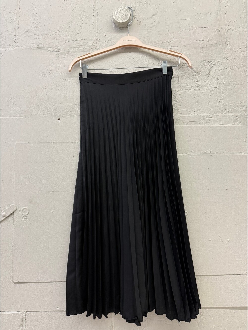 ZARA Black Pleated Midi Skirt